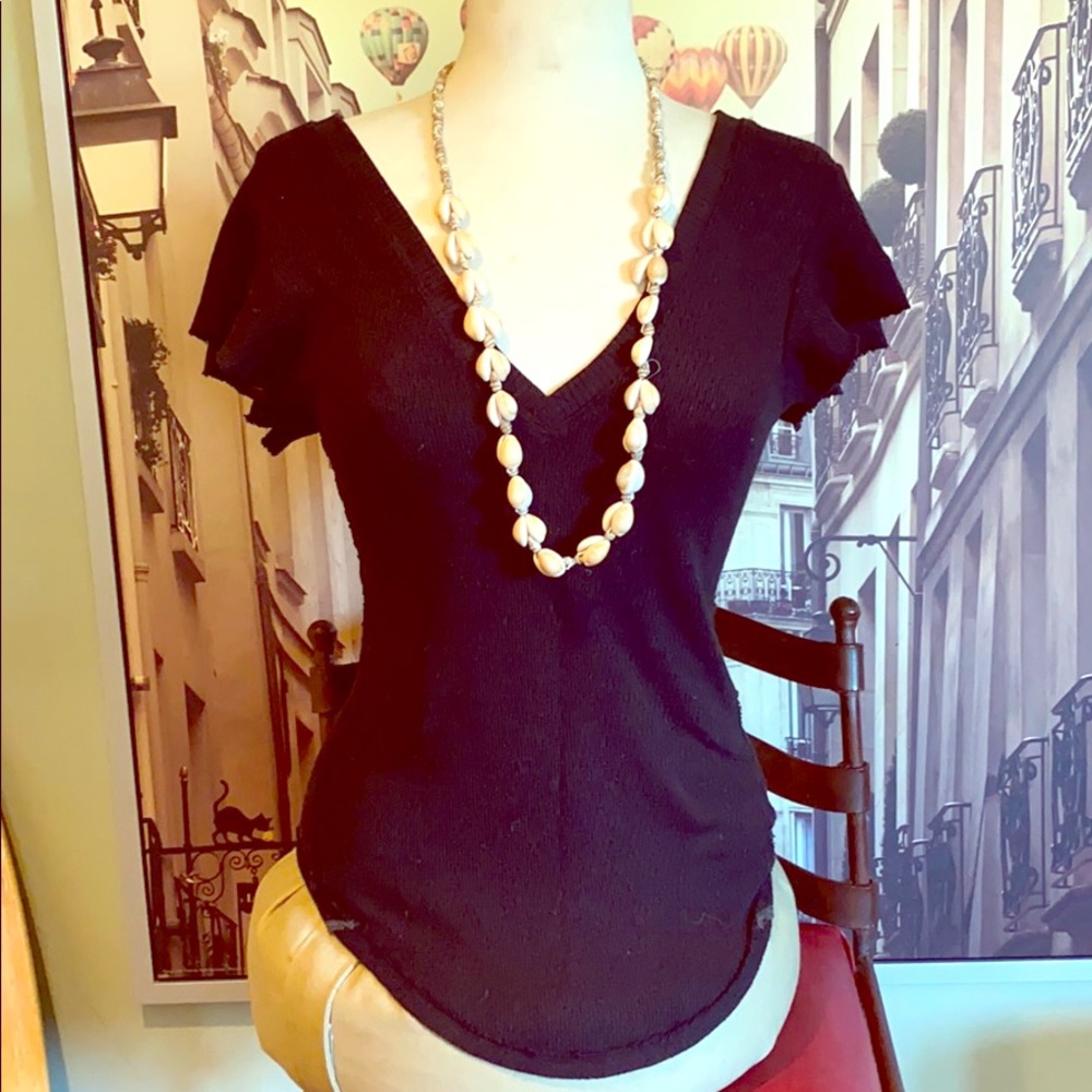 Free people thermal Deep V neck top